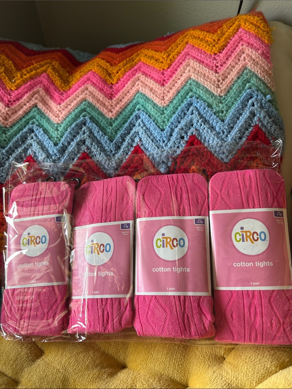 Circo Bright Pink Cotton Tights - Set of 4